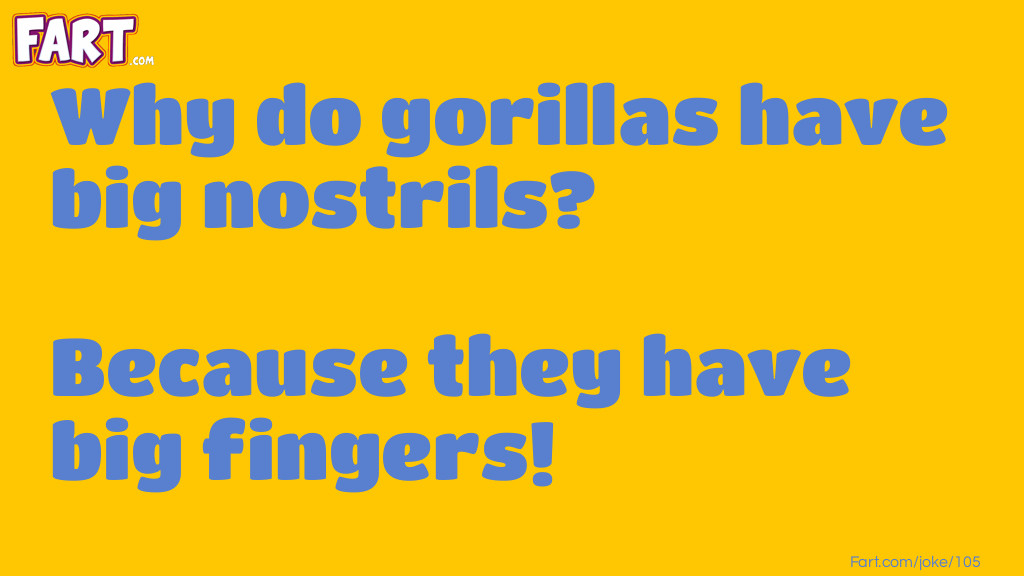 Why do gorillas have big nostrils Joke Meme.