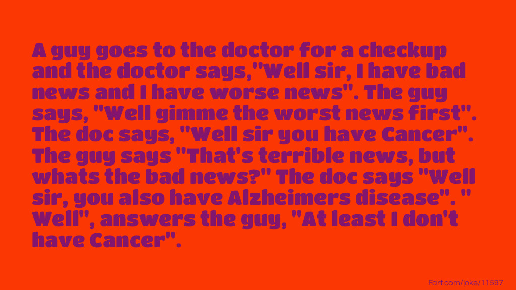 A guy goes to the doctor for a checkup... Joke Meme.