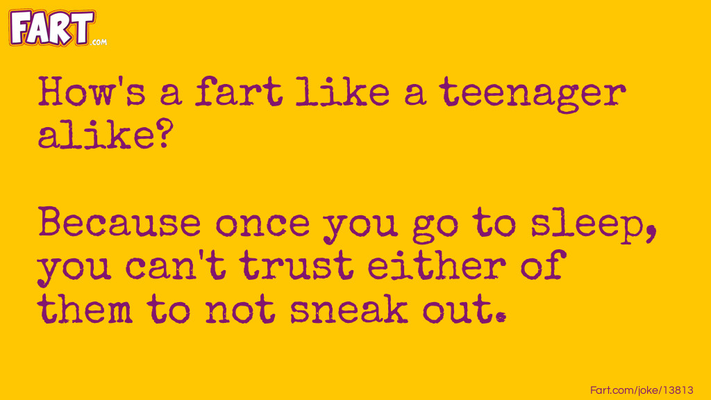 Teenagers are like Farts Joke Meme.