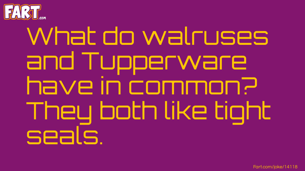 Walruses and Tupperware Joke Joke Meme.