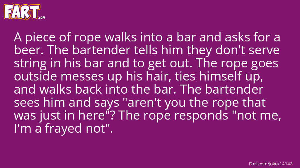 Rope walks in bar pun Joke Meme.