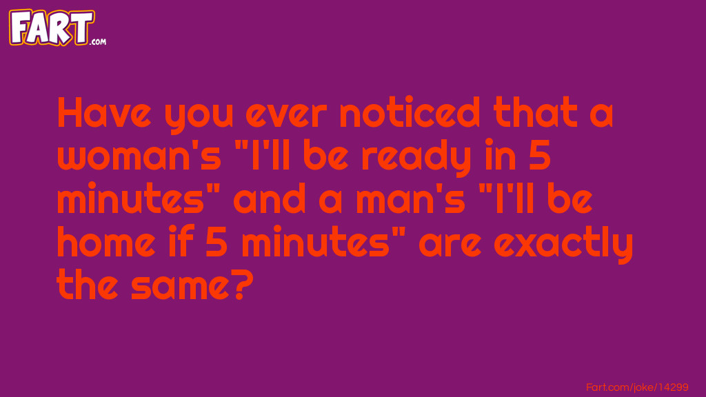 Men and Women Time Relativity Joke Meme.