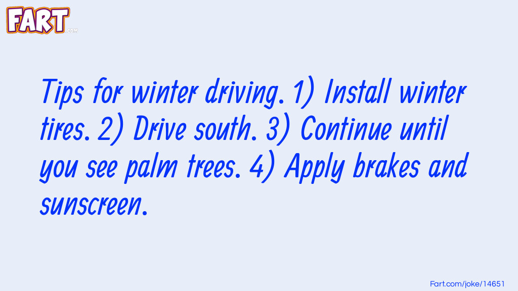 How to drove in the winter Joke Meme.
