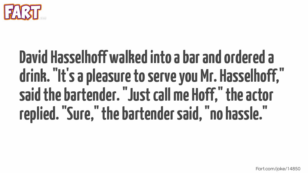 David Hasselhoff walked into a bar joke Joke Meme.