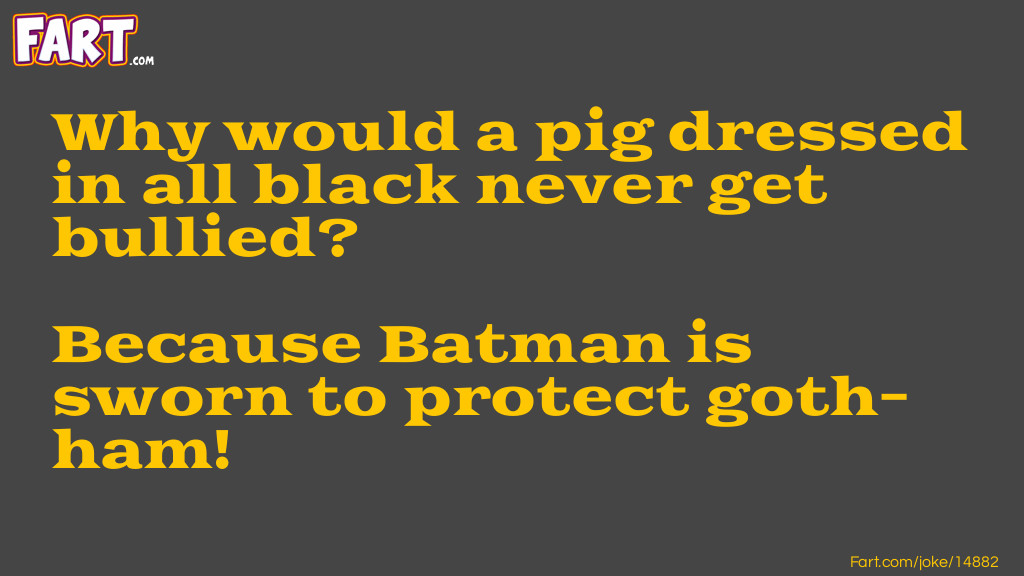 Pig Dressed In Black Joke Joke Meme.