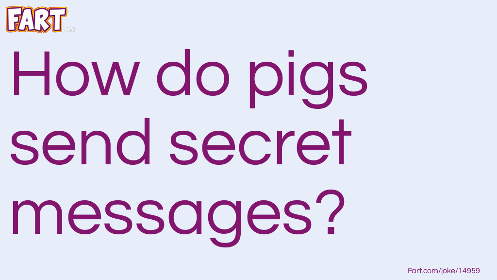 Pig's Secret Message Joke Meme.