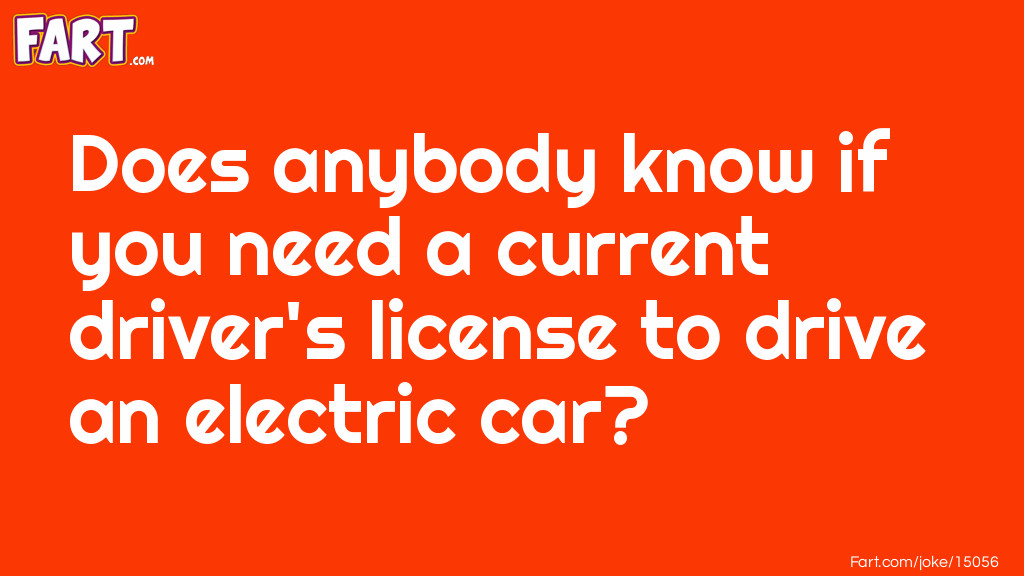 Electric Car License Joke Meme.