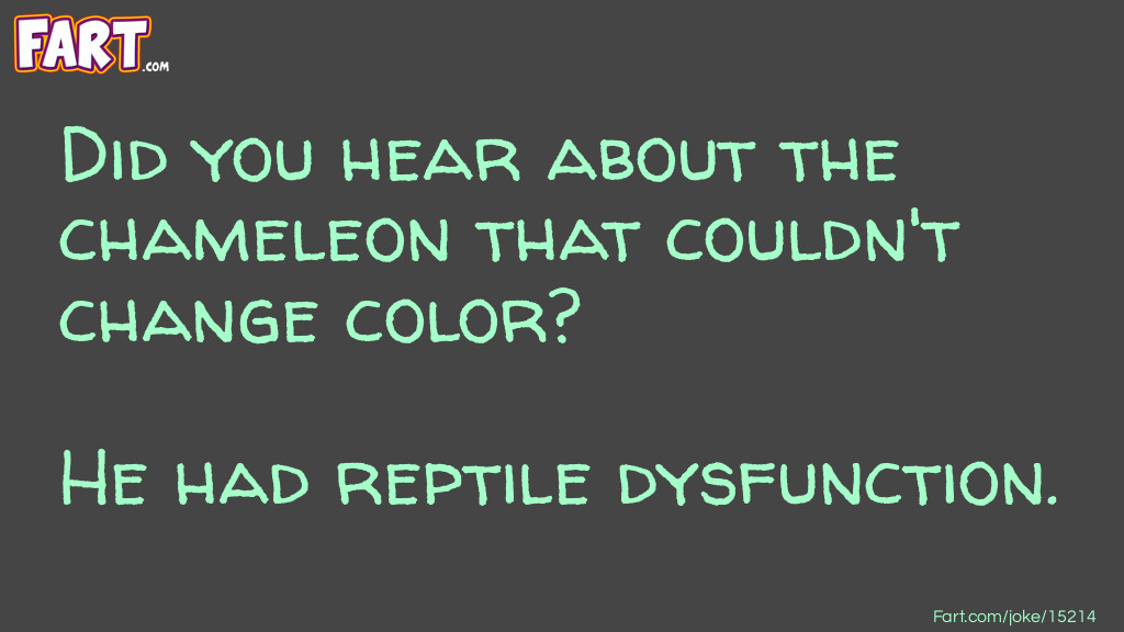 The Chameleon That Couldn't Change Color Joke Joke Meme.