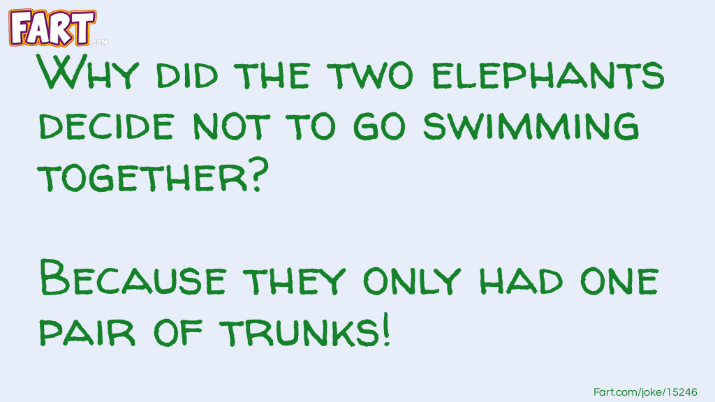 Two Elephants Swimming Joke Joke Meme.