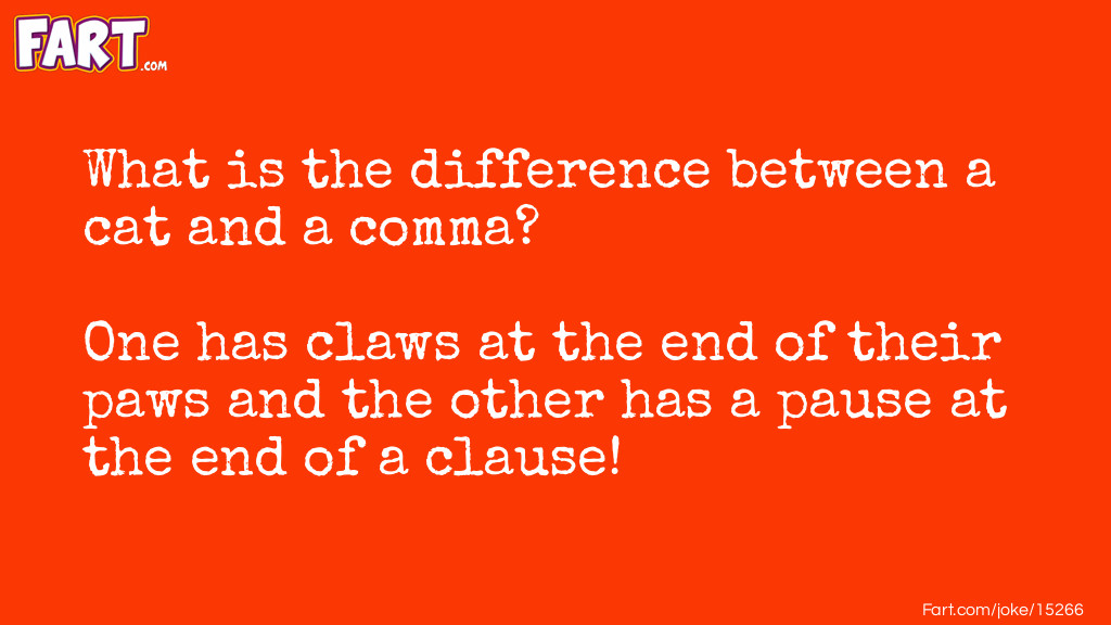 Cat vs Comma Joke Joke Meme.