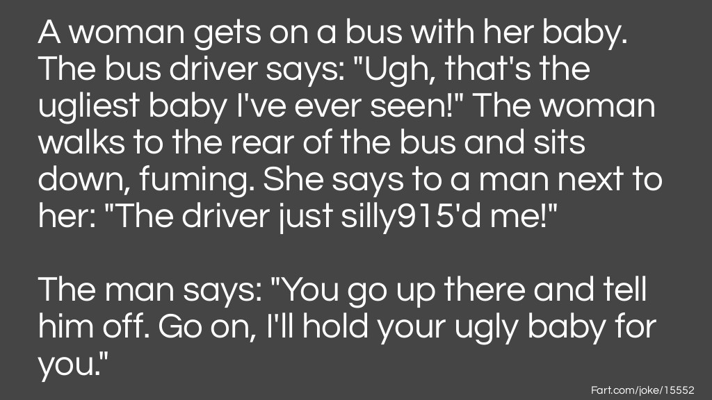 Woman on bus baby joke Joke Meme.