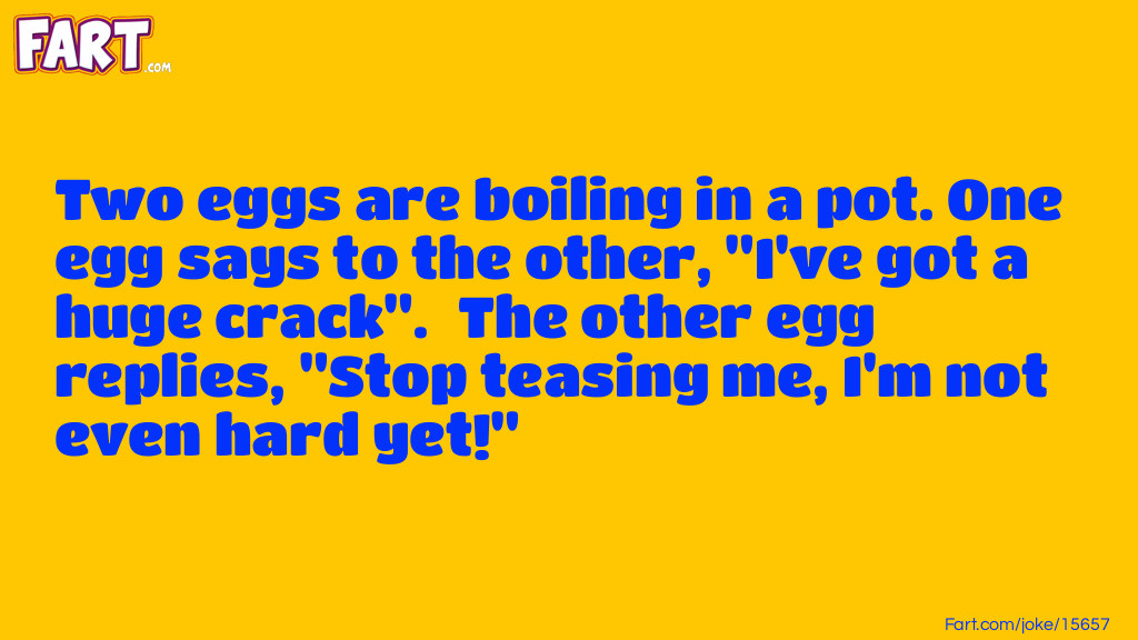 Two Eggs Boiling in a Pot Joke. Joke Meme.