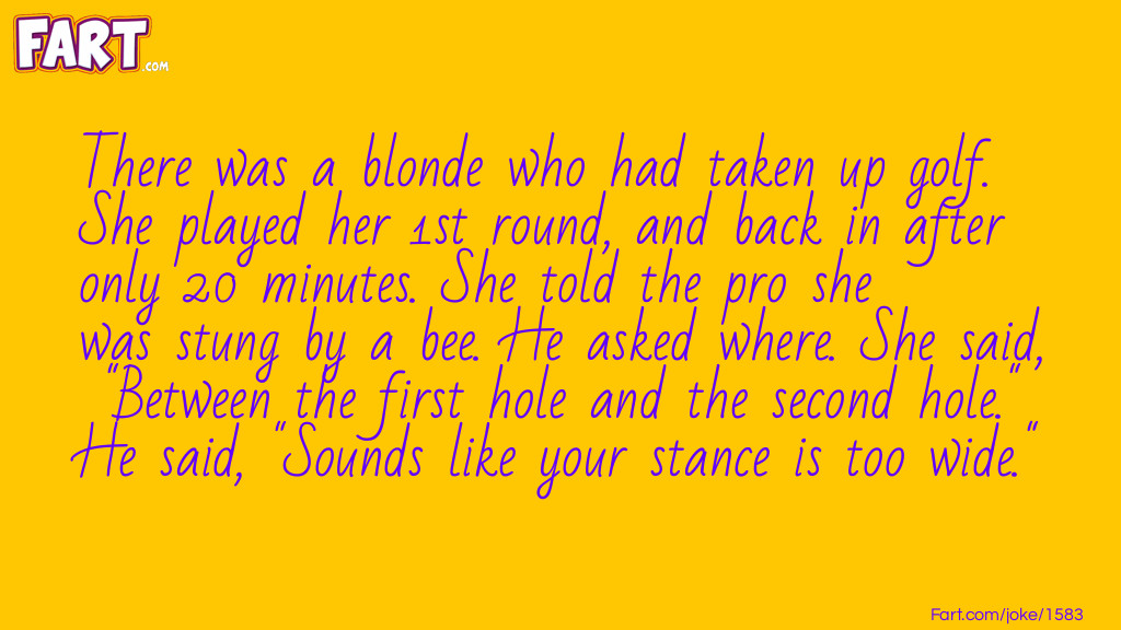 Blonde Golf Joke Meme.