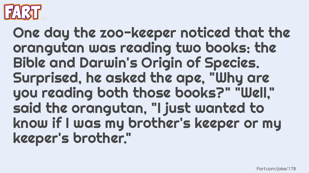 An Orangutan's Reading List Joke Meme.