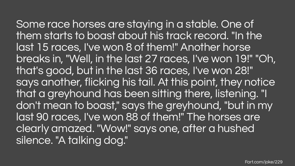 Race Horses Joke Meme.