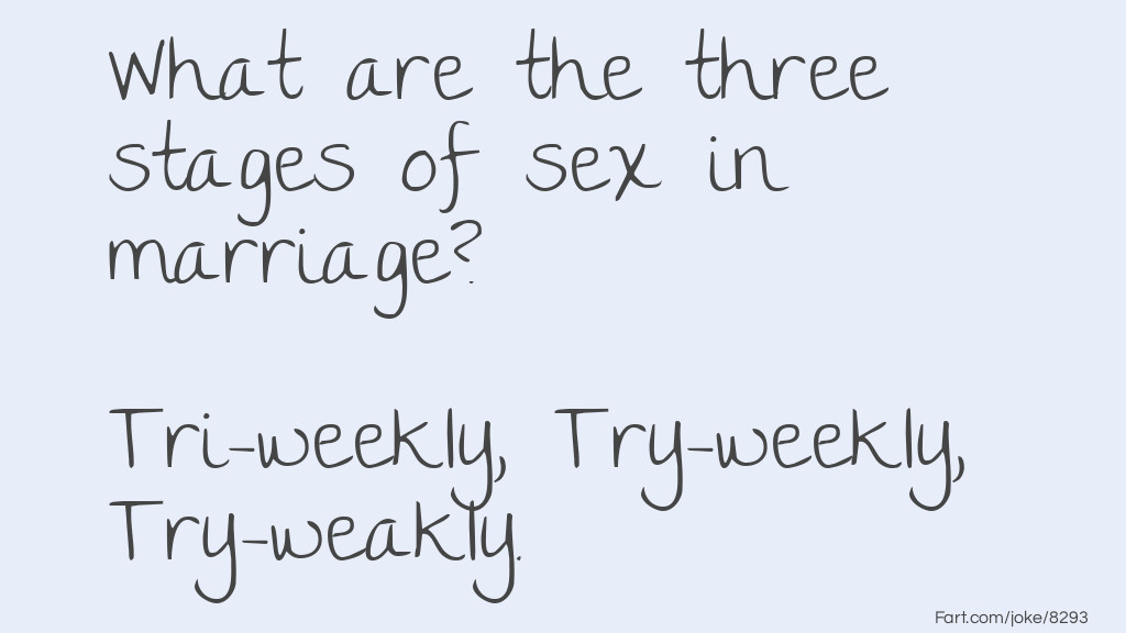 The three stages of sex in a marriage Joke Meme.