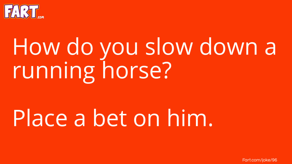 Slow Down A Horse Joke Meme.